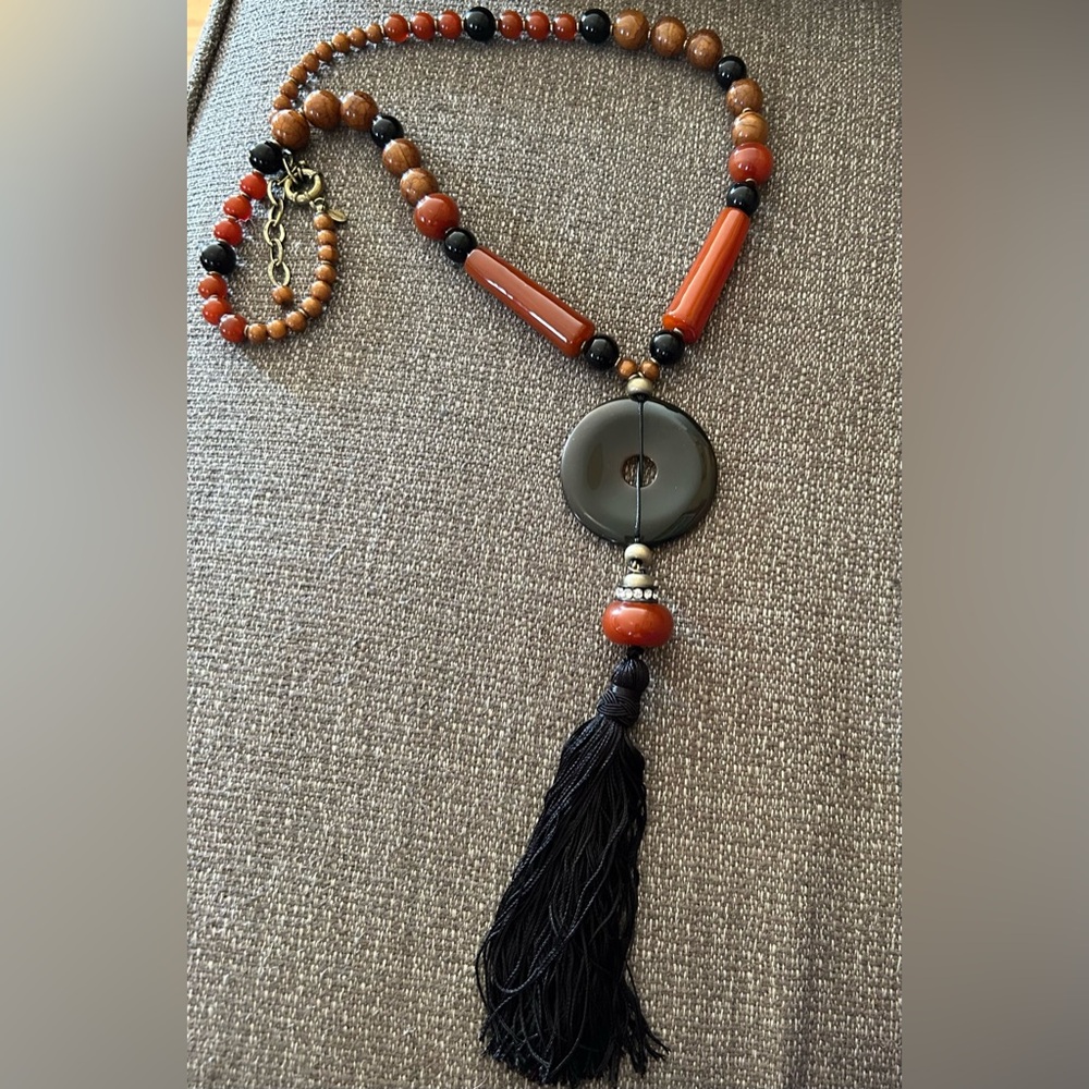 CHICO’S Signed Chunky Colorful Natural Stone Necklace